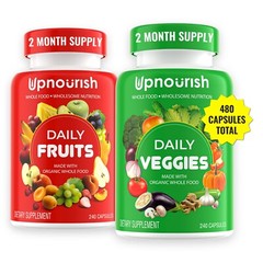 Organic Fruits and Veggies Supplement – 480 Vegan Fruits and Vegetable Capsules