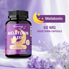 Melatonin Sleep 60mg – Night Sleep Aid, Fall Asleep Faster,Improve Sleep Quality