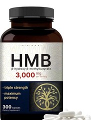 Triple Strength HMB 3000mg Per Serv, 240 Caps Non GMO/Gluten Free Calcium 420mg