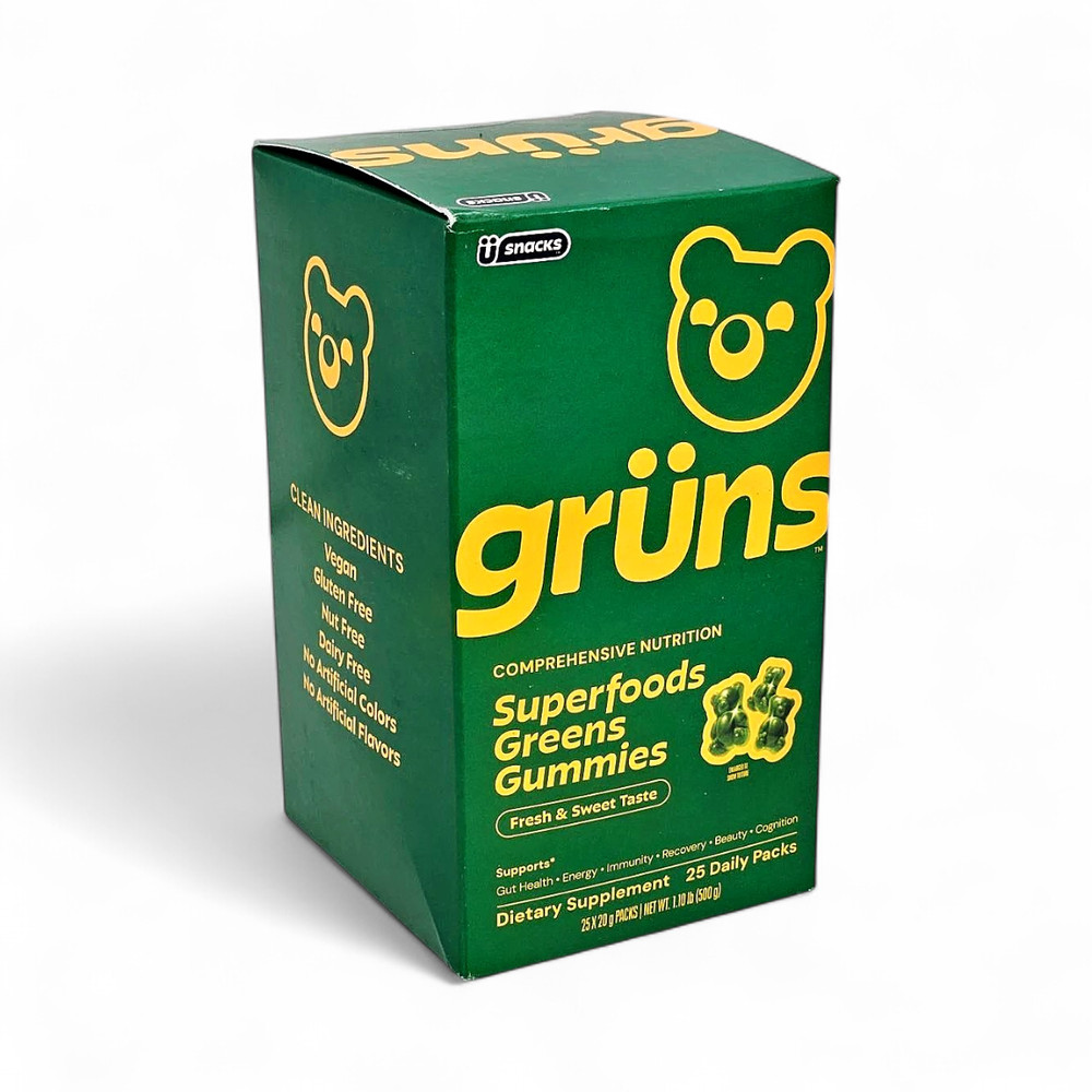 Gruns Adult Organic Superfood Greens Multivitamin Gummies, 25 Count