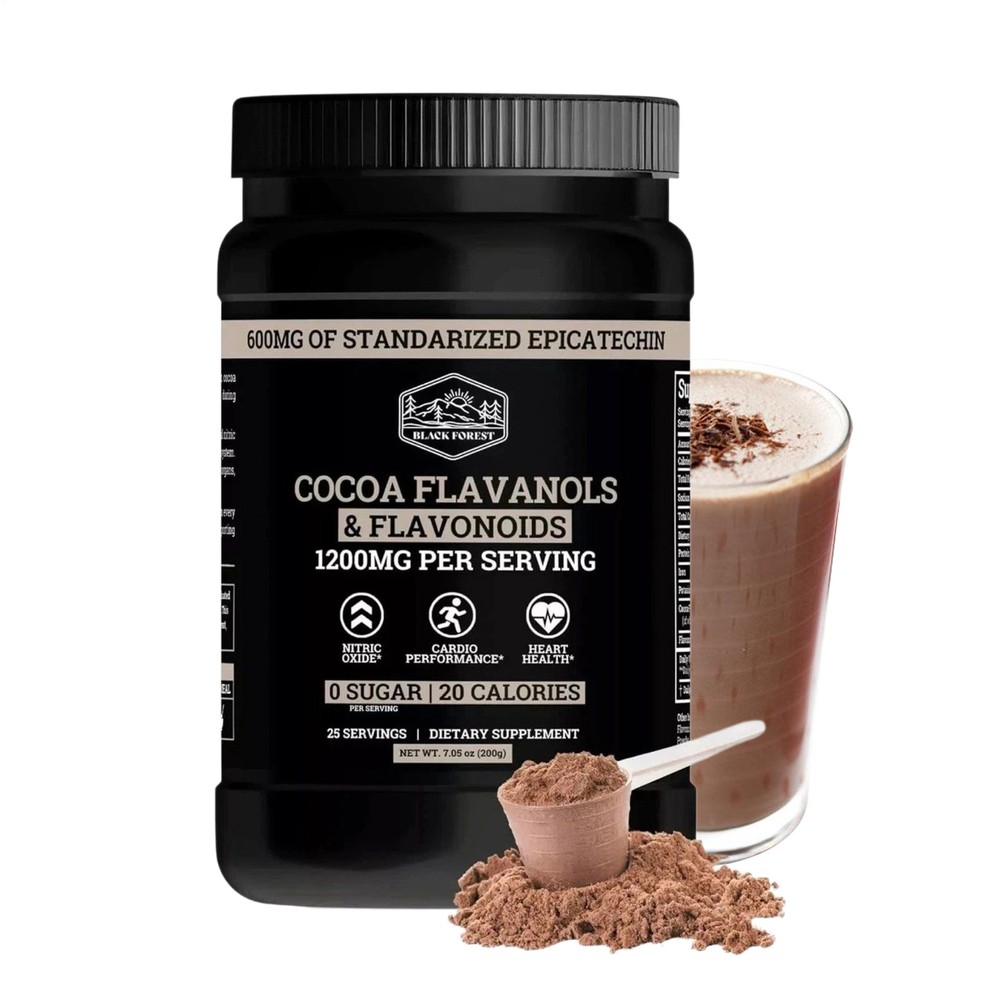Black Forest High Flavanol Cocoa Powder and Flavonoids Supplements 1200mg 8.7oz
