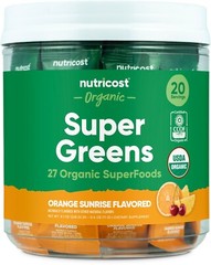 Nutricost Organic Super Greens (Orange Sunrise Flavored) 20 Stickpacks