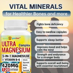 Magnesium Complex 5-in-1 including Glycinate and Citrate – 240 Capsules – 2 Pack