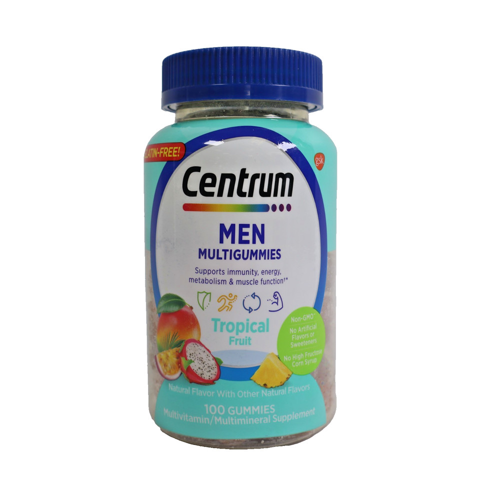 Centrum Men’s Multivitamin Gummies – Tropical Fruit – 100ct EXP 05/2026