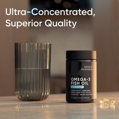 Triple Strength Omega 3 Fish Oil Burpless Supplement EPA DHA Fatty Acids 180 ct