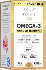Enzymedica Aqua Biome Omega-3 Fish Oil Max Strength 120 Softgels