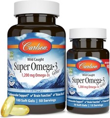 Carlson – Super Omega-3 Gems, 1200 mg Omega-3 100 + 30 softgels