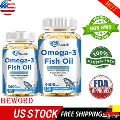 3600mg Omega 3 Fish Oil Capsules 3x Strength EPA & DHA, Highest Potency-