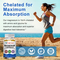 Magnesium Capsules Complex Glycinate Citrate Malate Oxide For Unisex 120Capsules