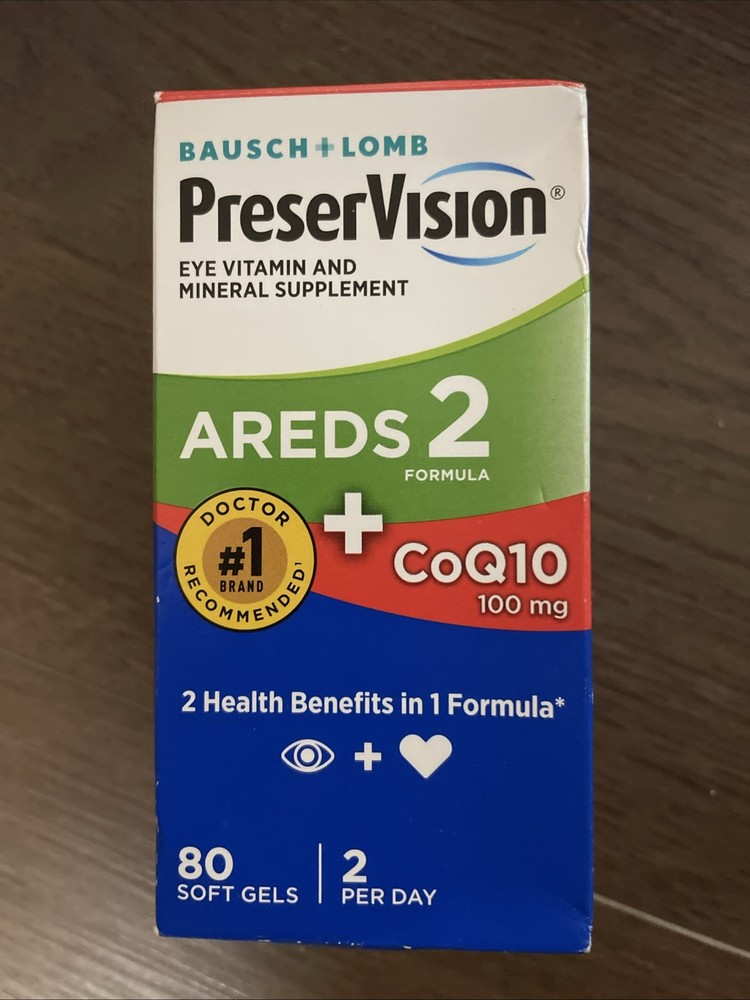PreserVision AREDS 2 CoQ10 Vitamin Mineral Health 80 Softgels EXP 2027+ NEW