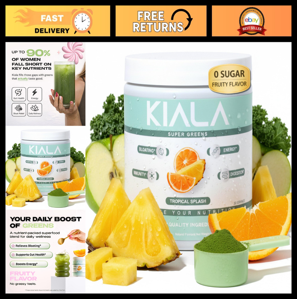 Organic Super Greens Powder with Spirulina & Chlorella – Gut Health, Energy Boos