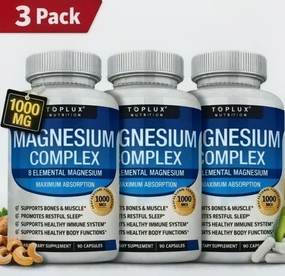 1~5x Magnesium 8 in 1 Complex 1000mg & Blood Sugar Blend Supplement Combo 90Caps