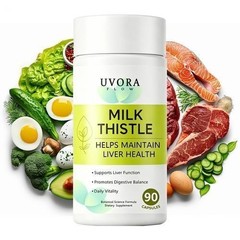 Uvora Milk Thistle Detox 300mg Premium Herbal Supplement w/ Milk Thistle Extrac