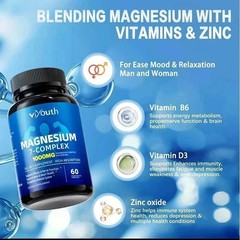 1-3PCS Viyouth Magnesium 7 Complex Capsules 60 Count Sleep Support Bone Health-+