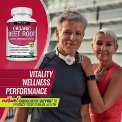 Toplux Organic Beet Root Tablets-Nitric Oxide Booster Beetroot Supplement 2040mg