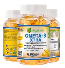 omega 3 fish oil capsules 3x strength 2600mg epa & dha, highest potency 120