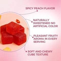 Spicy Cubes Hot Peach Gummies with Chili, Maca Root Vegan 30 Count US