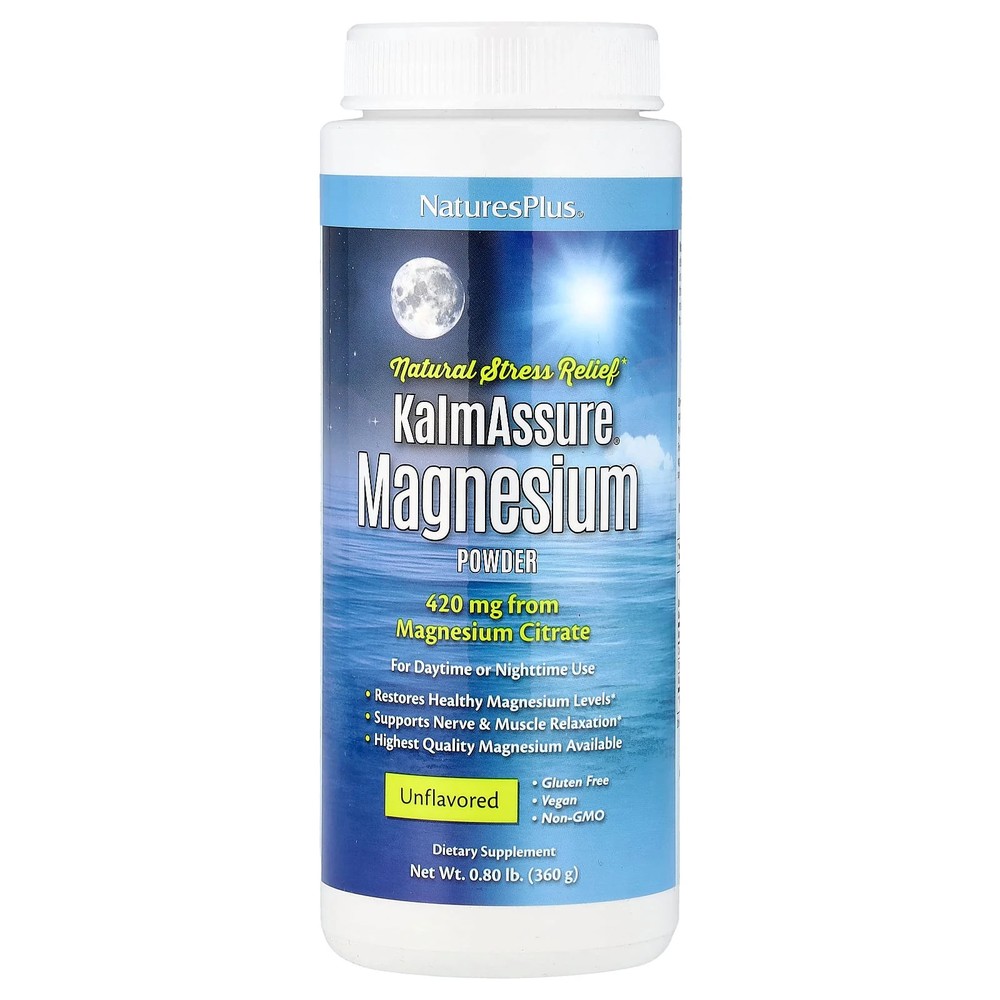 2 X NaturesPlus, KalmAssure�, Magnesium Powder, Unflavored, 0.8 lb (360 g)