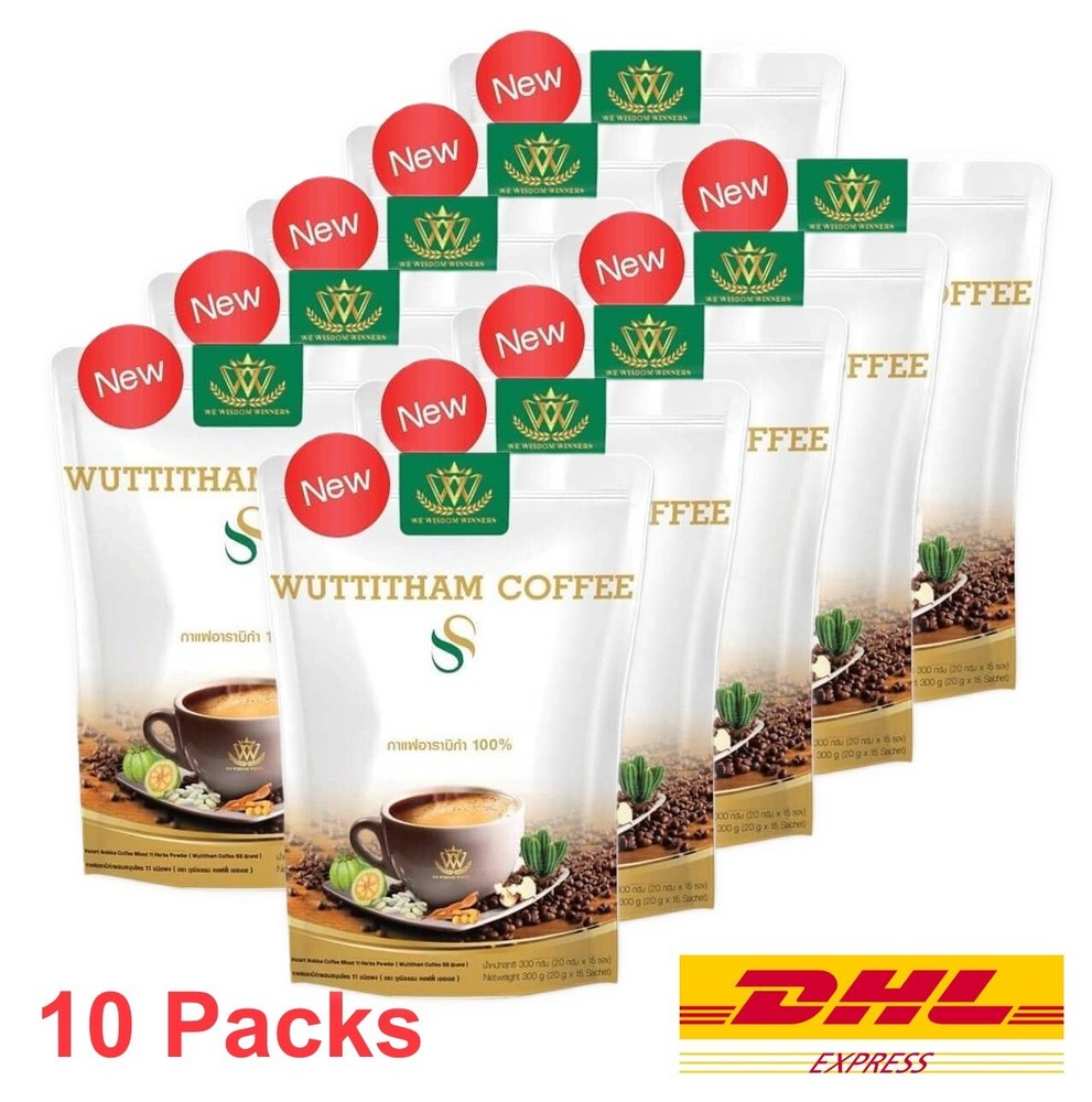 10 x Wuttitham Instant Coffee Health Weight Control Burn Anti Aging Slim Drink