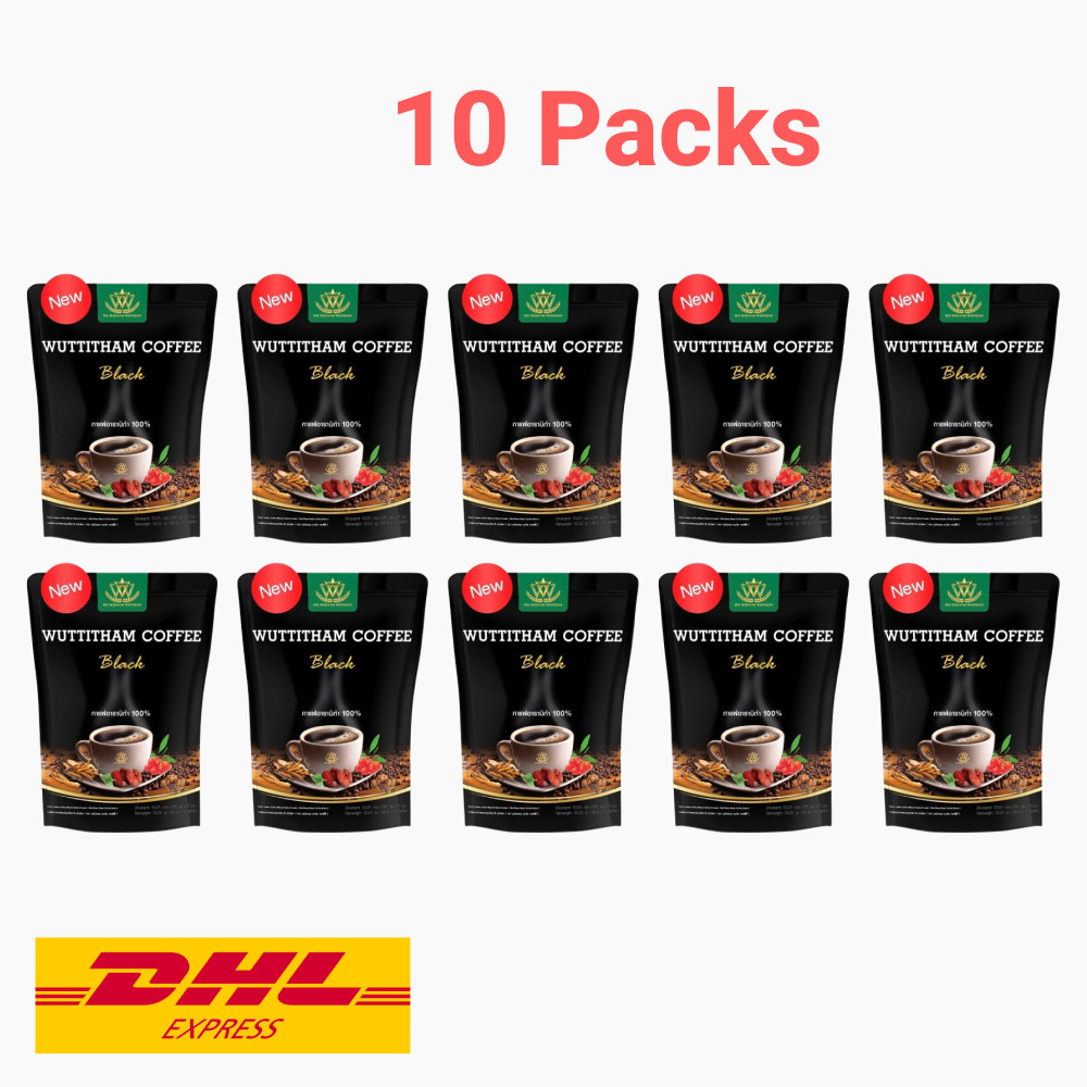 10x Wuttitham Instant Black Coffee 32In1 Health Young Man Unisex Healthy Care