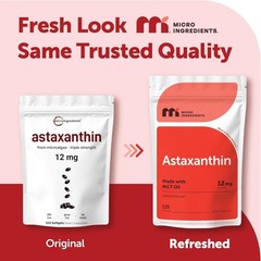 Easy-to-Swallow Astaxanthin Softgels, 12mg | 4 Supply