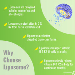 Liposomal Vitamin D3 5000 IU K2 MK7 100 mcg, Vit D and K Supplement 365 softgels