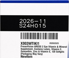 3 Pk Bausch + Lomb PreserVision AREDS 2 Eye Vitamins 120 Mini Softgels Exp 11/26