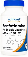 Nutricost Benfotiamine (600 mg) 180 Capsules – Fat Soluble Vitamin B1