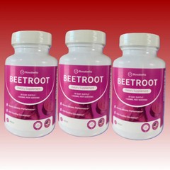 3 Pack Organic Beet Root Capsules – Nitric Oxide Booster, Blood Pressure Support
