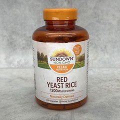 Sundown Naturals Red Y east R ice 1200mg Capsules – 240 Count – 05/2026+