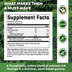 NEW Vitamatic Sugar Free Moringa Gummies 10000mg 60 Pectin Based Gummies