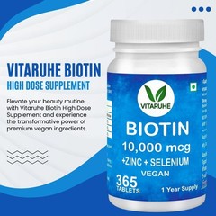 VITA.RUHE Biotin Zinc Selenium 365 Tablets Vegan