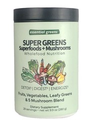 Essential Greens Super Greens Superfoods + Mushrooms Detox Digest Smoothie Mix