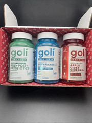 3 Bottles NEW Goli Zero Sugar Best Seller Trio Set Gummies, 60 Counts Per Bottle