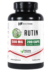 HealthFare Rutin 500mg Rutoside Bioflavonoid 200 Caps Vascular Health USA Made