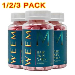 3 PACK WEEM Hair Skin & Nails Gummies Support Healthy Hair Vegan biotin Vitamin