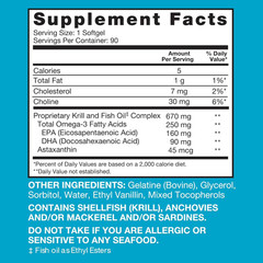 Qunol Advanced Omega-3 Krill & Fish Oil Complex 90 Softgels