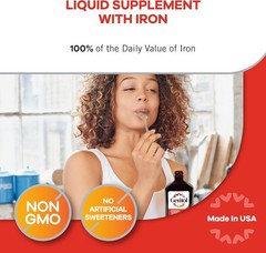 Liquid Iron Supplement 12oz Energy Support B Vitamins Easy to Swallow