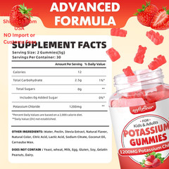 softbear Potassium Gummies for Adults, Sugar Free 60 Count (Pack of 1)