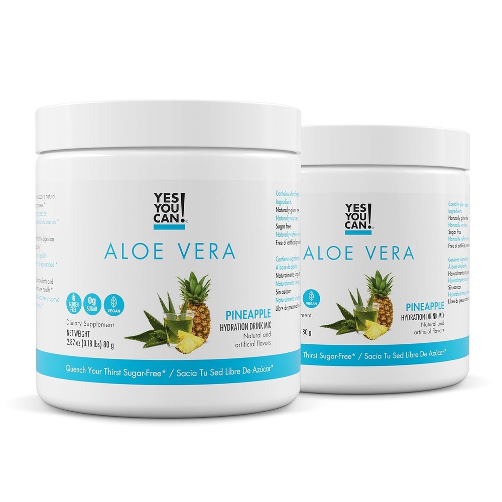 Yes You Can! Aloe Vera Powder Drink Mix – Hydration Booster Infused with Pure