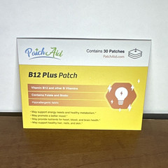 PatchAid B12 Plus Vitamin B12 & B Vitamins Hypoallergenic Patch, 30 Patches