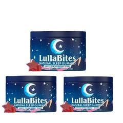 2 PACKS–NEW LullaBites Natural Sleep Gummies Strawberry Stars Flavor 60 Gummies