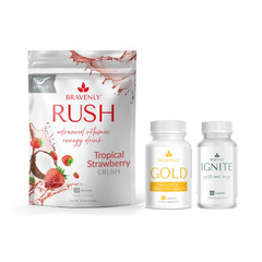 NEW Bravenly Accelerate Trio With With Tropical Strawberry Rush and Gold Capsule