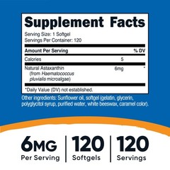 Nutricost Astaxanthin 6mg, 120 Softgels – Gluten Free and Non-GMO