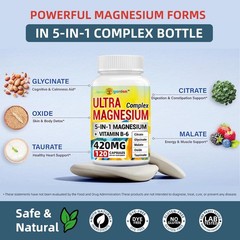 Magnesium Complex 5-in-1 including Glycinate and Citrate – 240 Capsules – 2 Pack