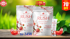 NEW 2 BAGS BRAVENLY RUSH Tropical Strawberry Enegry Drink 28(x2) Stick Pack
