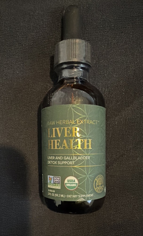Global Healing Liver Health Herbal Extract Drops USDA Organic Vegan, 2 fl oz