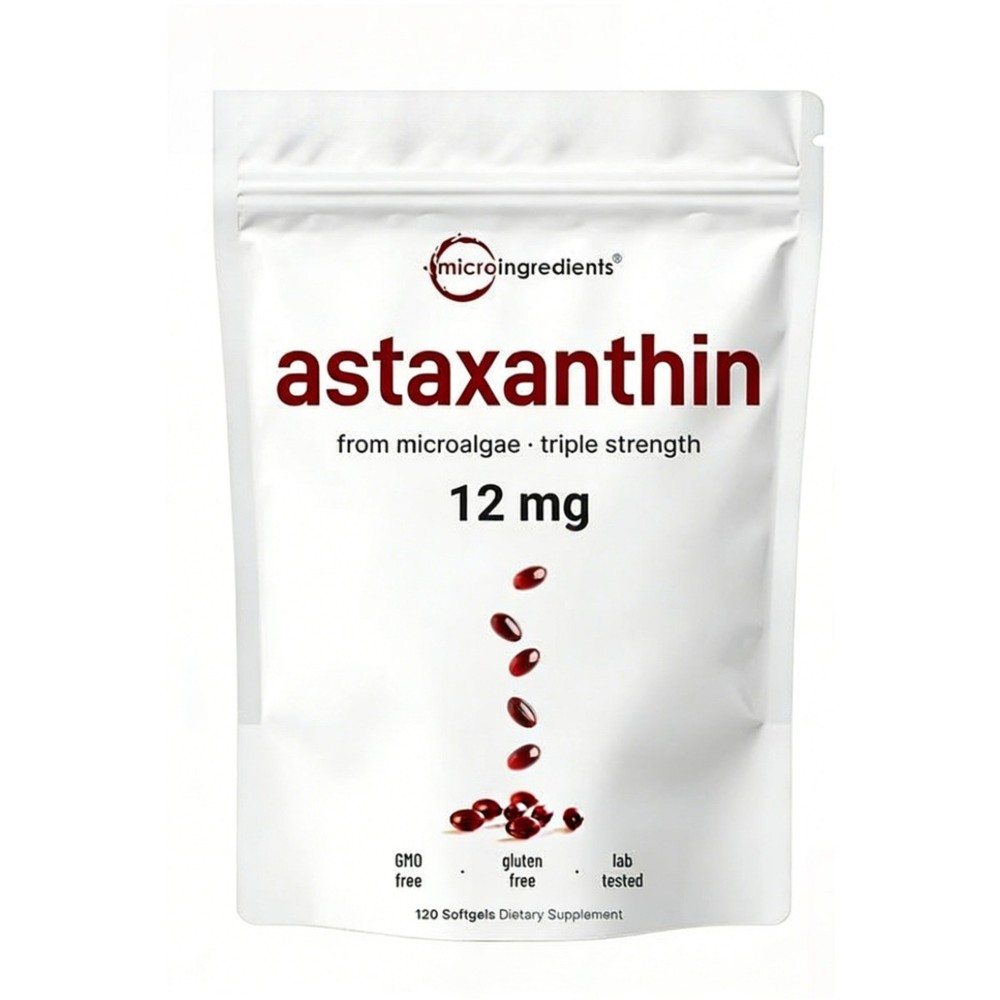 Micro Ingredients Astaxanthin 12mg,Natural Tanning Support, Easy to Swallow