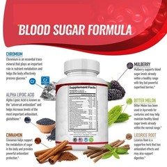 NEW 5/3bottles Blood Sugar Complex w/ Cinnamon, Chromium & Mulberry 60 Capsules
