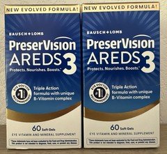 Bausch + Lomb PreserVision AREDS 3 Eye Vitamins Softgels, 60 Count Pack of 2